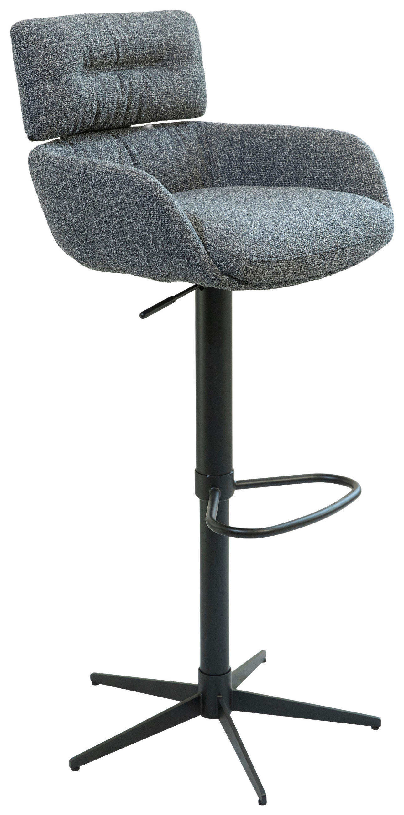 BARHOCKER Webstoff Schwarz, Dunkelgrau Eisen Sitzfläche 360° drehbar - Dunkelgrau/Schwarz, Design, Textil/Metall (54/105/53cm) - Dieter Knoll