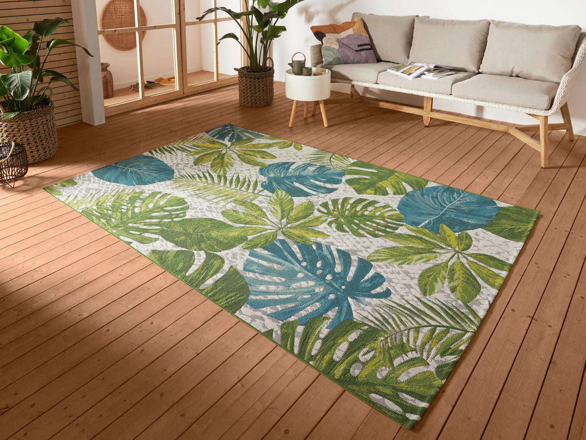 OUTDOORTEPPICH 240/340 cm Flair Grün, Türkis  - Türkis/Grün, Design, Kunststoff (240/340cm)