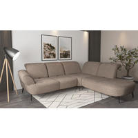 ECKSOFA DANCE E in Chenille Cappuccino  302/270 cm  - Schwarz/Cappuccino, MODERN, Textil/Metall (302/270cm) - Sit & More