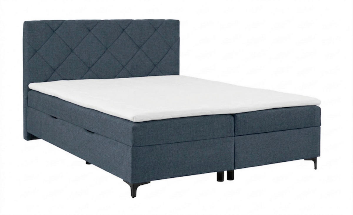 BOXBETT 180/200 cm,  in Petrol, Bettkasten, Topper, H3 + H3 = fest  - Petrol/Schwarz, MODERN, Holz/Textil (180/200cm) - MID.YOU