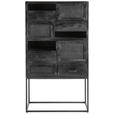HIGHBOARD  90/160/37 cm 5 Schublade(n)  - Schwarz, KONVENTIONELL, Holz/Metall (90/160/37cm) - Ambia Home