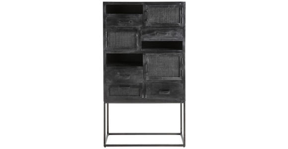 HIGHBOARD  90/160/37 cm 5 Schublade(n)  - Schwarz, KONVENTIONELL, Holz/Metall (90/160/37cm) - Ambia Home