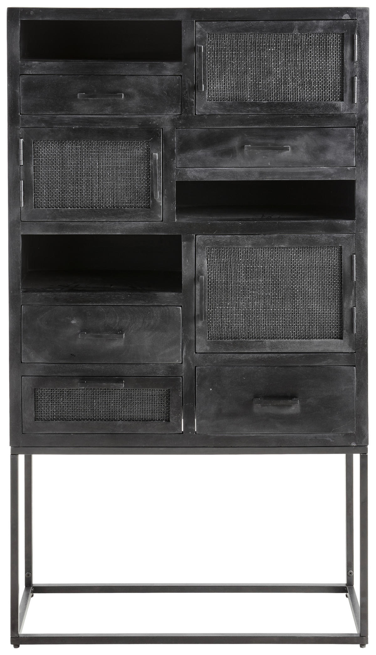 HIGHBOARD  in 90/160/37 cm  - Schwarz, KONVENTIONELL, Holz/Metall (90/160/37cm) - Ambia Home