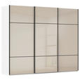 SCHWEBETÜRENSCHRANK  in Weiß, Champagner  - Champagner/Schwarz, KONVENTIONELL, Glas/Holzwerkstoff (242/223/68cm) - Novel