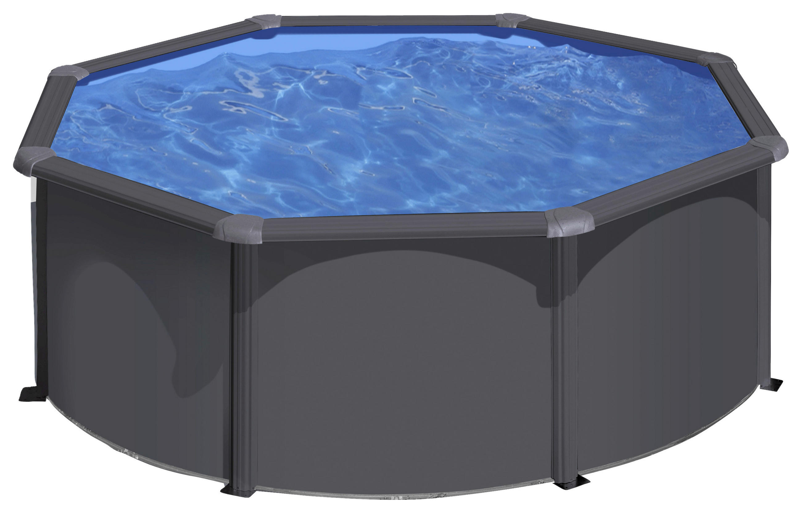 POOL-SET KIT300GYQGRE  - Anthrazit, KONVENTIONELL, Metall (300/120cm) - Gre