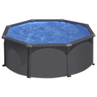 POOL-SET KIT300GYQGRE  - Anthrazit, KONVENTIONELL, Metall (300/120cm) - Gre