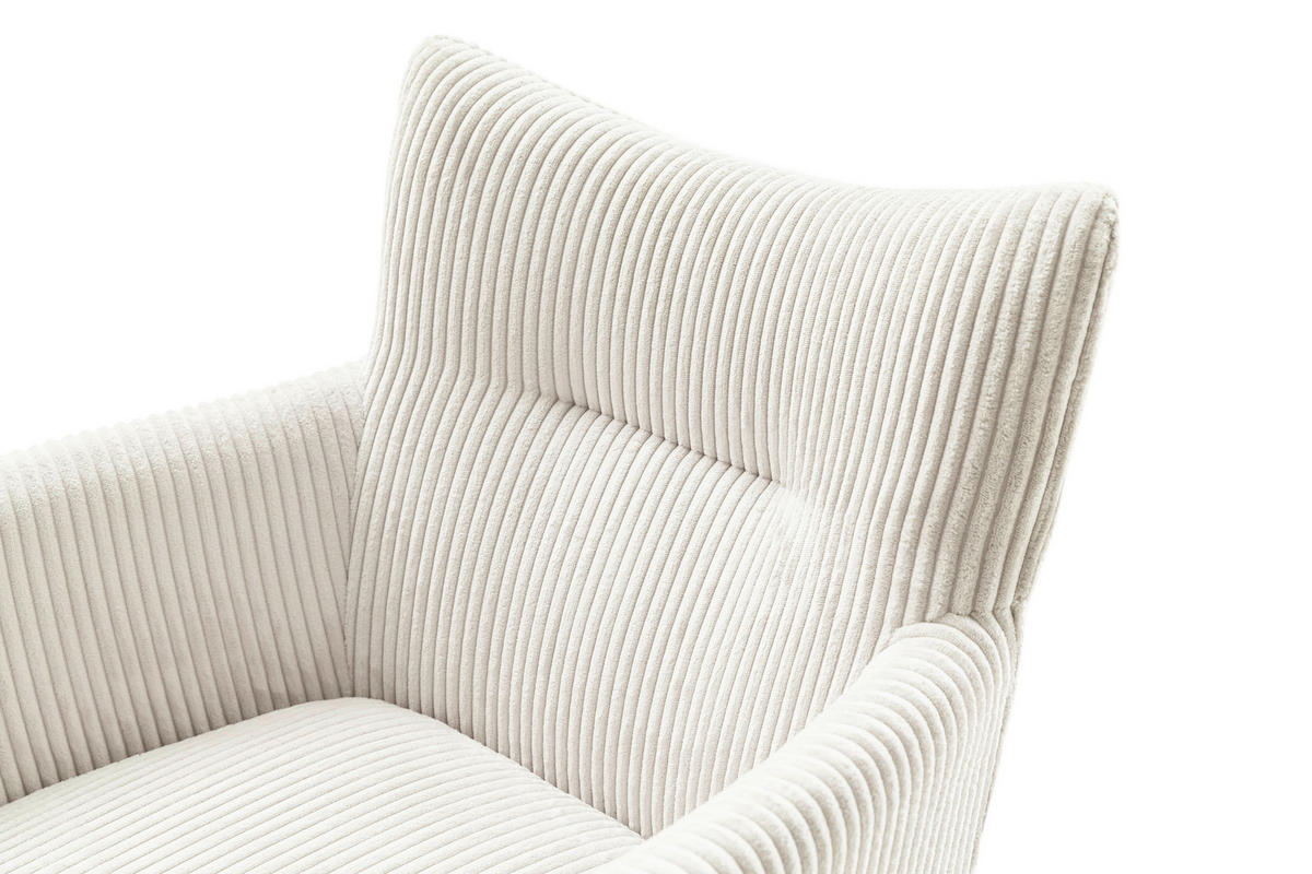 ARMLEHNSTUHL  in Eisen Cord  - Creme/Schwarz, Design, Textil/Metall (63/86/65cm) - Novel