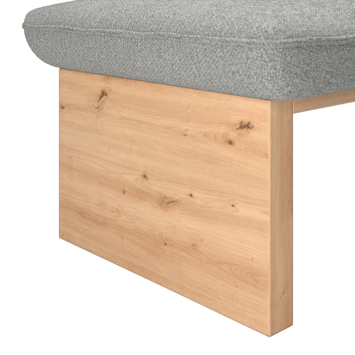 ECKBANK 212/170 cm Webstoff Hellgrau Eiche Sperrholz   - Eichefarben/Hellgrau, KONVENTIONELL, Holz/Textil (212/170cm) - Livetastic