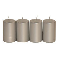 STUMPENKERZENSET 6,7/20 cm  - Silberfarben, KONVENTIONELL (6,7/20cm)