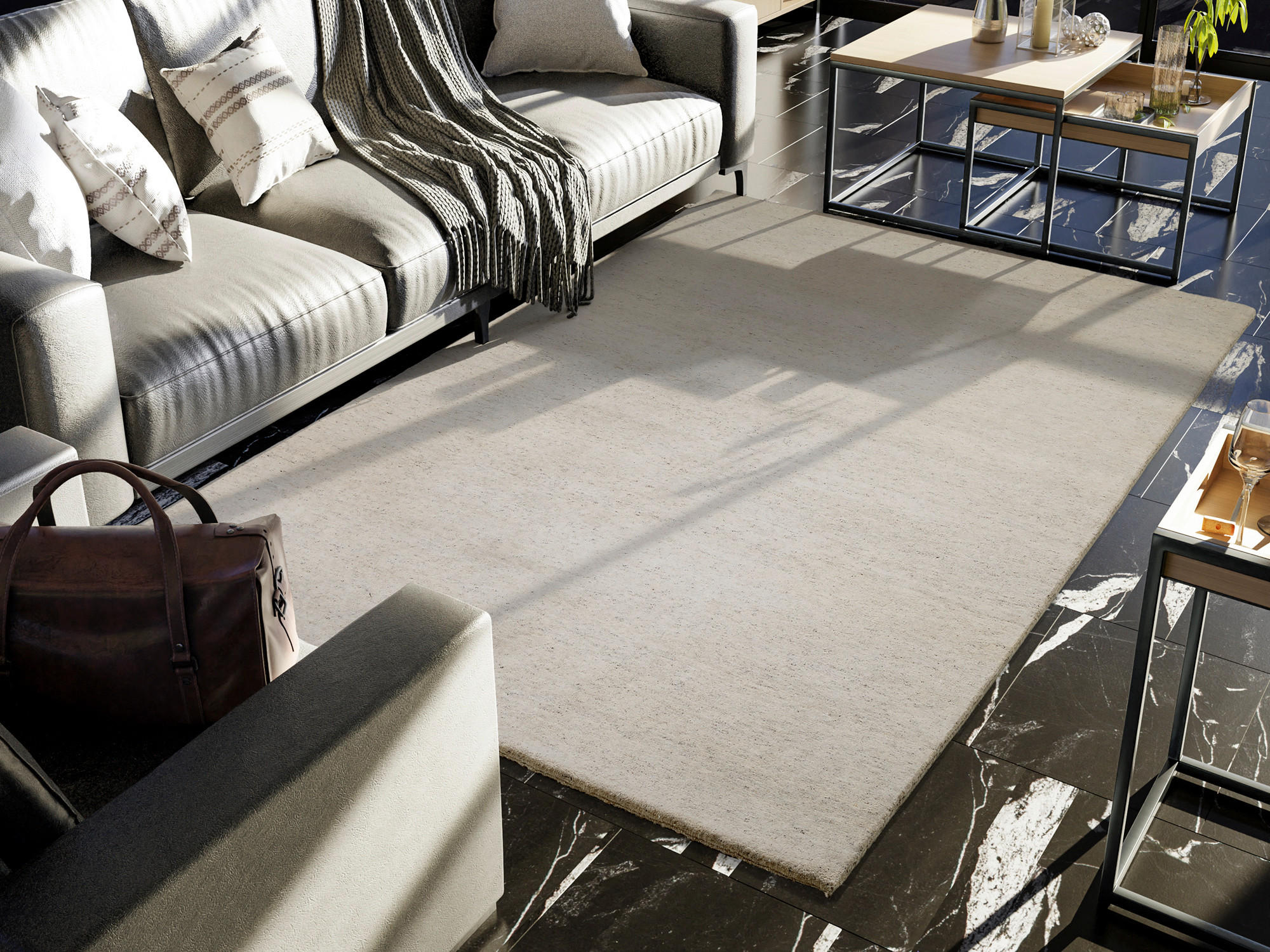 WOLLTEPPICH 90/160 cm Silverström Grau  - Grau, Basics, Textil (90/160cm) - Linea Natura