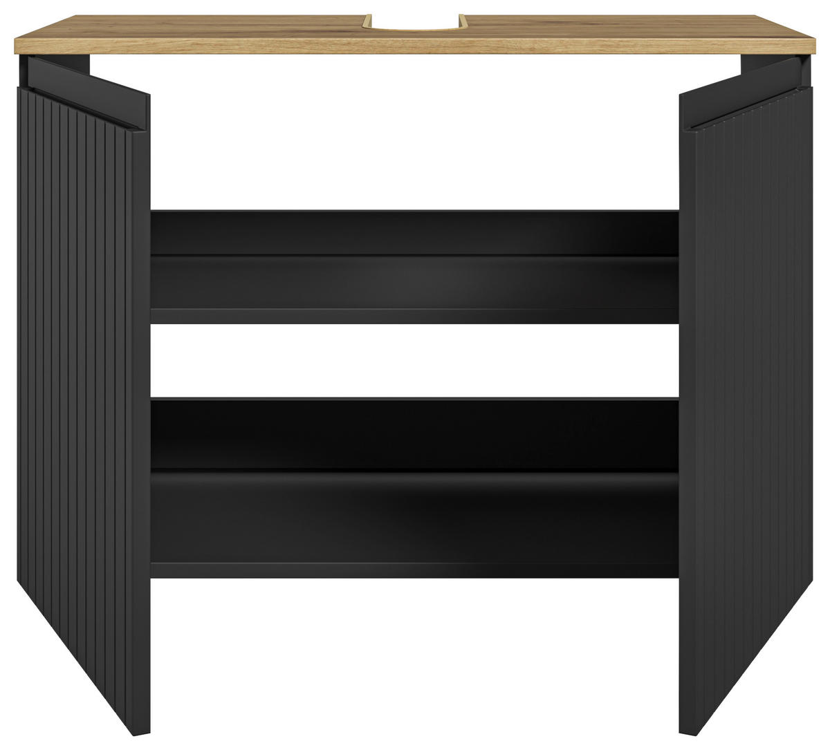 WASCHBECKENUNTERSCHRANK 80/57/36 cm  - Eichefarben/Schwarz, MODERN, Holzwerkstoff/Kunststoff (80/57/36cm) - MID.YOU