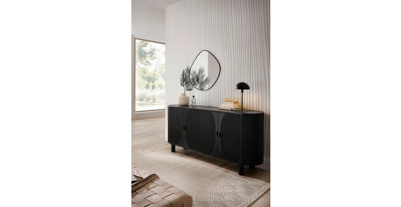 SIDEBOARD in 180/80/40 cm - Schwarz, Trend, Holz/Metall (180/80/40cm) - Ambia Home