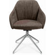 ARMLEHNSTUHL  in Aluminium Velours  - Alufarben/Braun, Design, Textil/Metall (58/81,5-84,5/60cm) - Johann Jakob