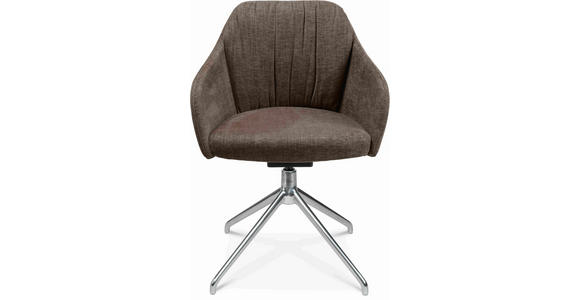 ARMLEHNSTUHL in Aluminium Velours - Alufarben/Braun, Design, Textil/Metall (58/81,5-84,5/60cm) - Johann Jakob