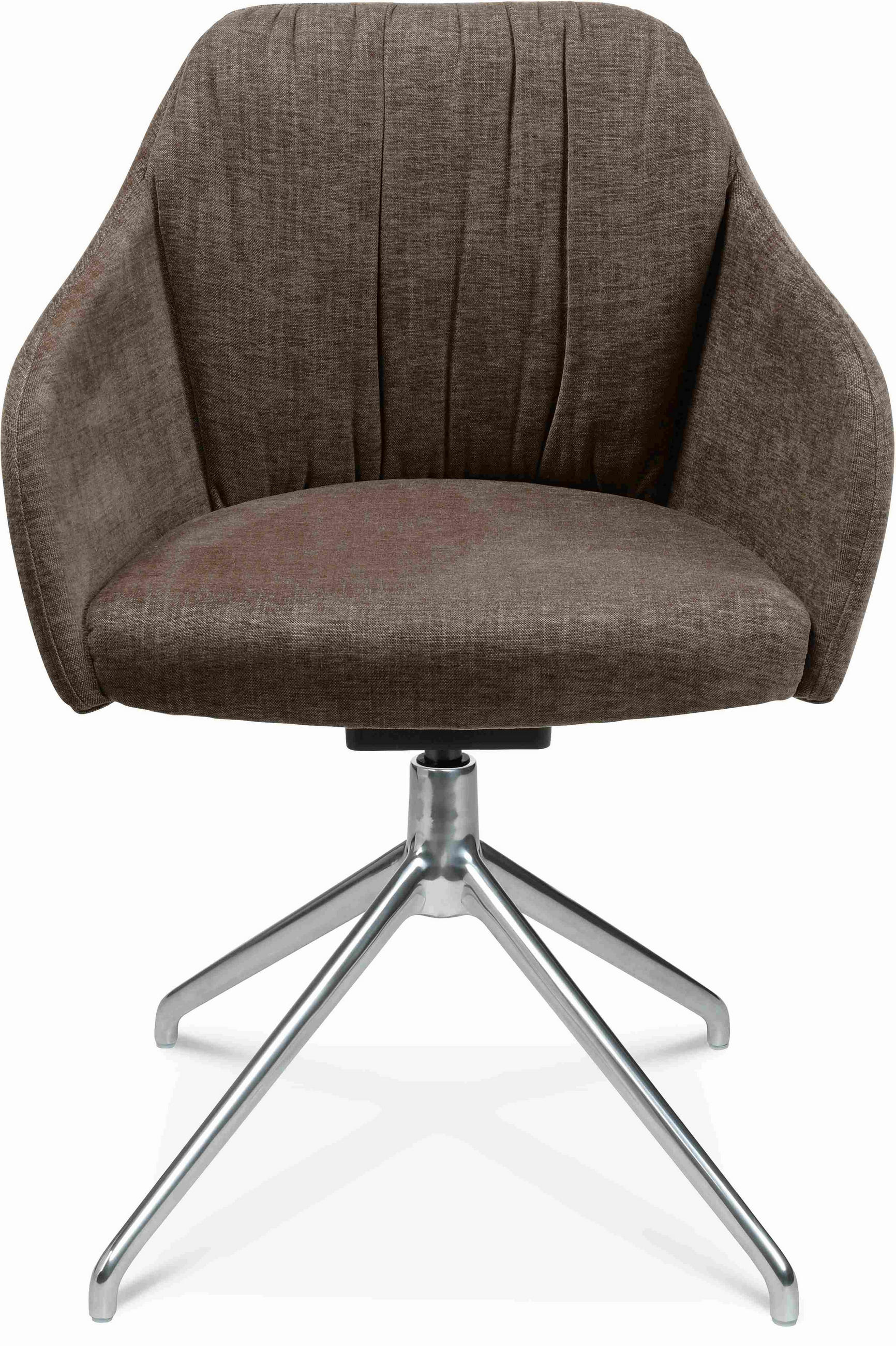 ARMLEHNSTUHL  in Aluminium Velours  - Alufarben/Braun, Design, Textil/Metall (58/81,5-84,5/60cm) - Johann Jakob