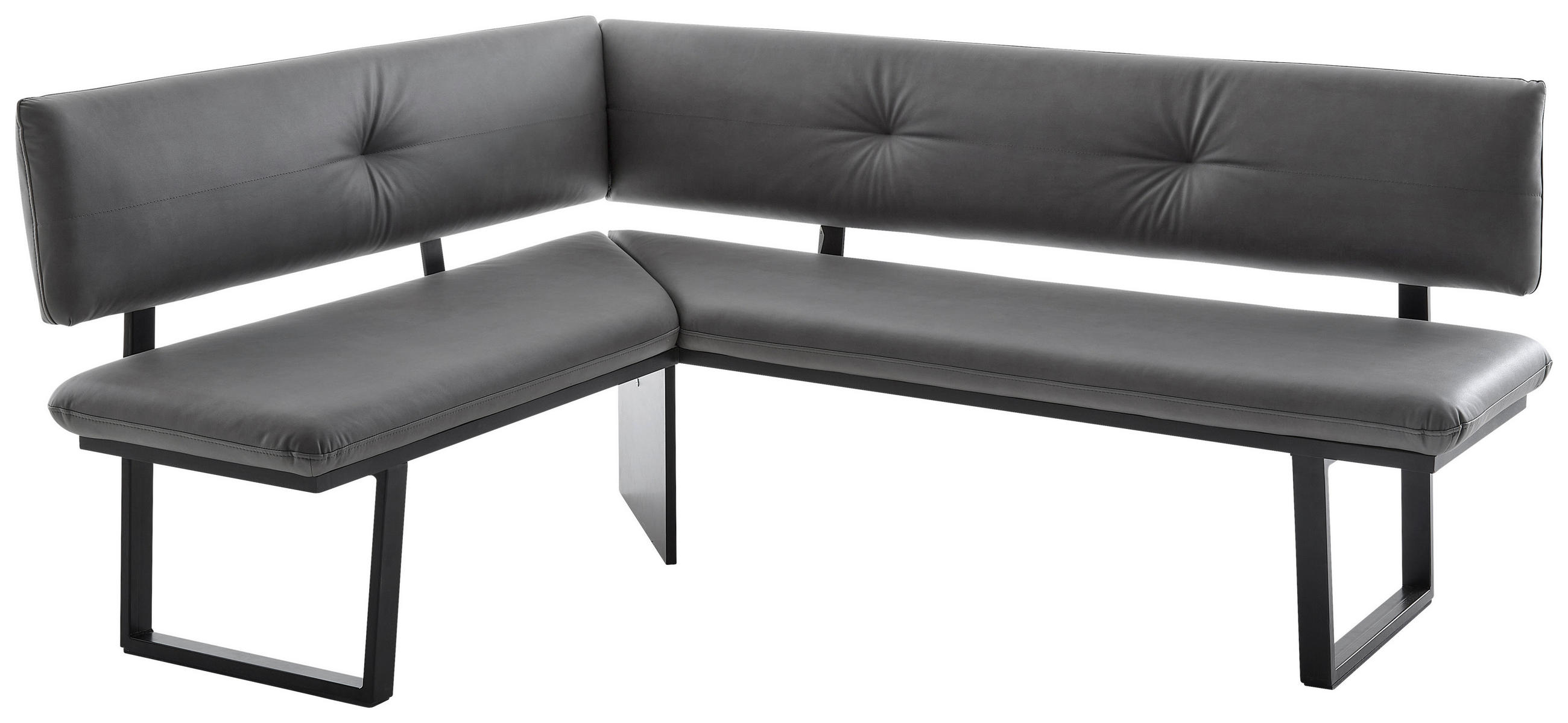 ECKBANK 140/180 cm  in Schwarz, Dunkelgrau  - Dunkelgrau/Schwarz, MODERN, Textil/Metall (140/180cm) - Cantus