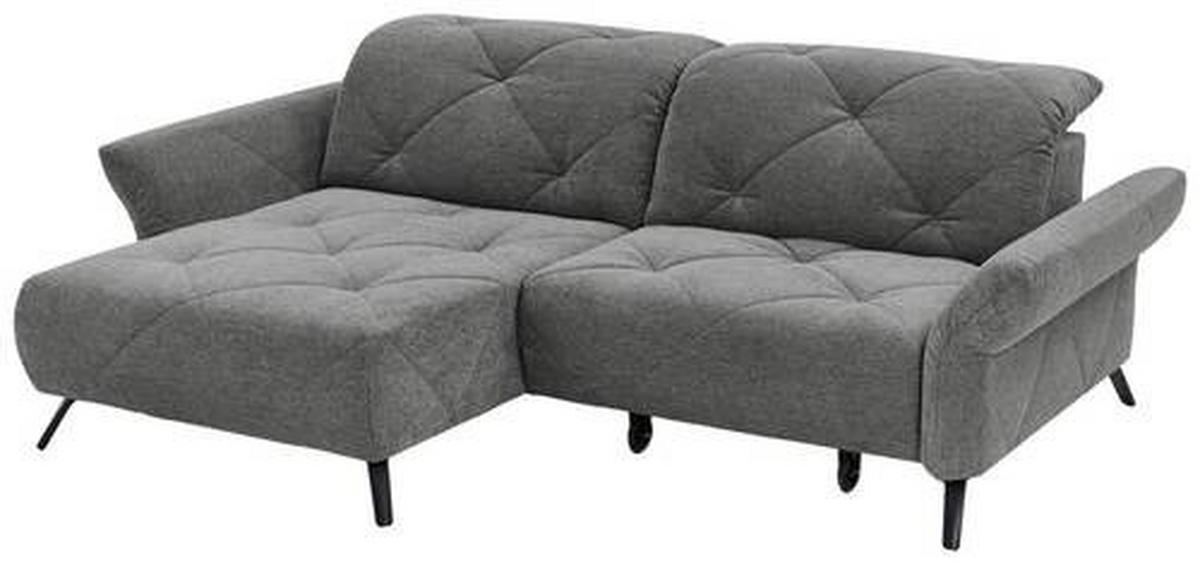 ECKSOFA in Webstoff Anthrazit  - Anthrazit/Schwarz, Design, Textil/Metall (173/244cm) - Moderano