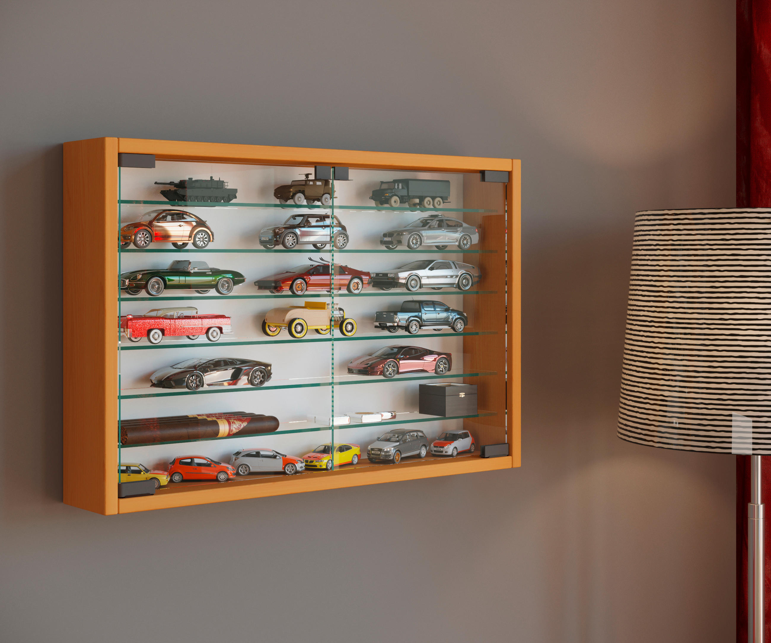 HÄNGEVITRINE in Buchefarben  - Buchefarben, Modern, Glas/Holzwerkstoff (60/40/10cm) - MID.YOU