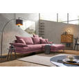 ECKSOFA in Flachgewebe Rosa  - Schwarz/Rosa, MODERN, Textil/Metall (297/173cm) - Carryhome