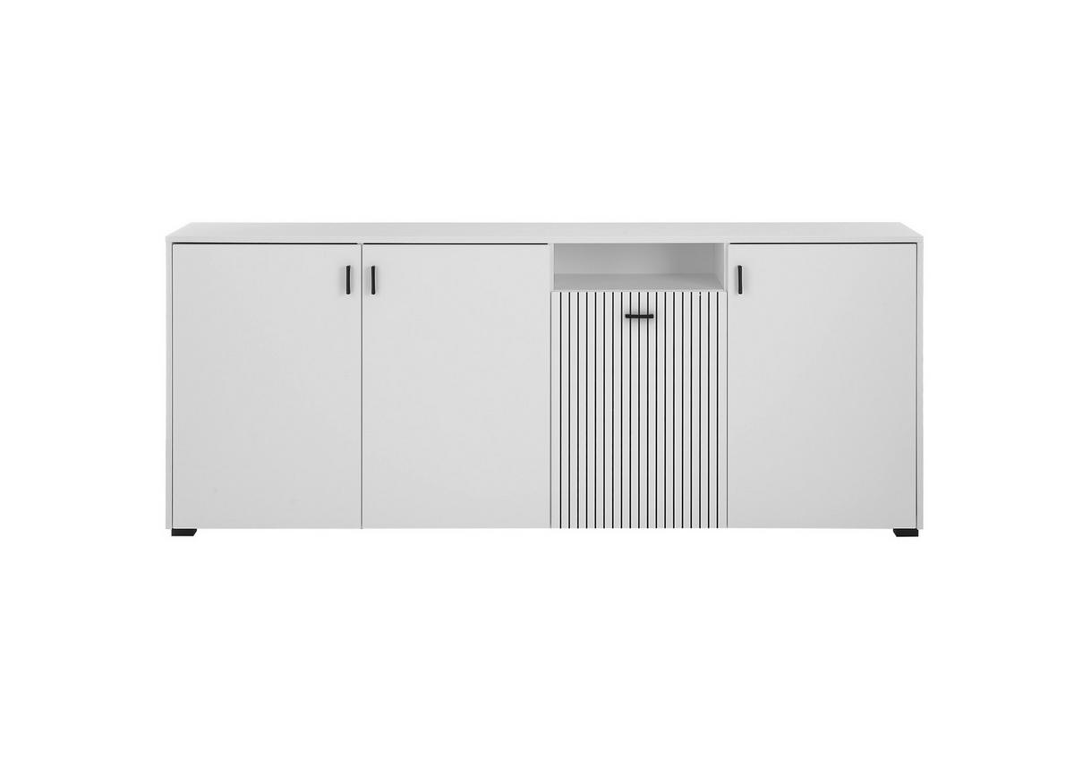 SIDEBOARD  in 200/80/42 cm  - Schwarz/Weiß, Design, Holzwerkstoff/Kunststoff (200/80/42cm) - MID.YOU