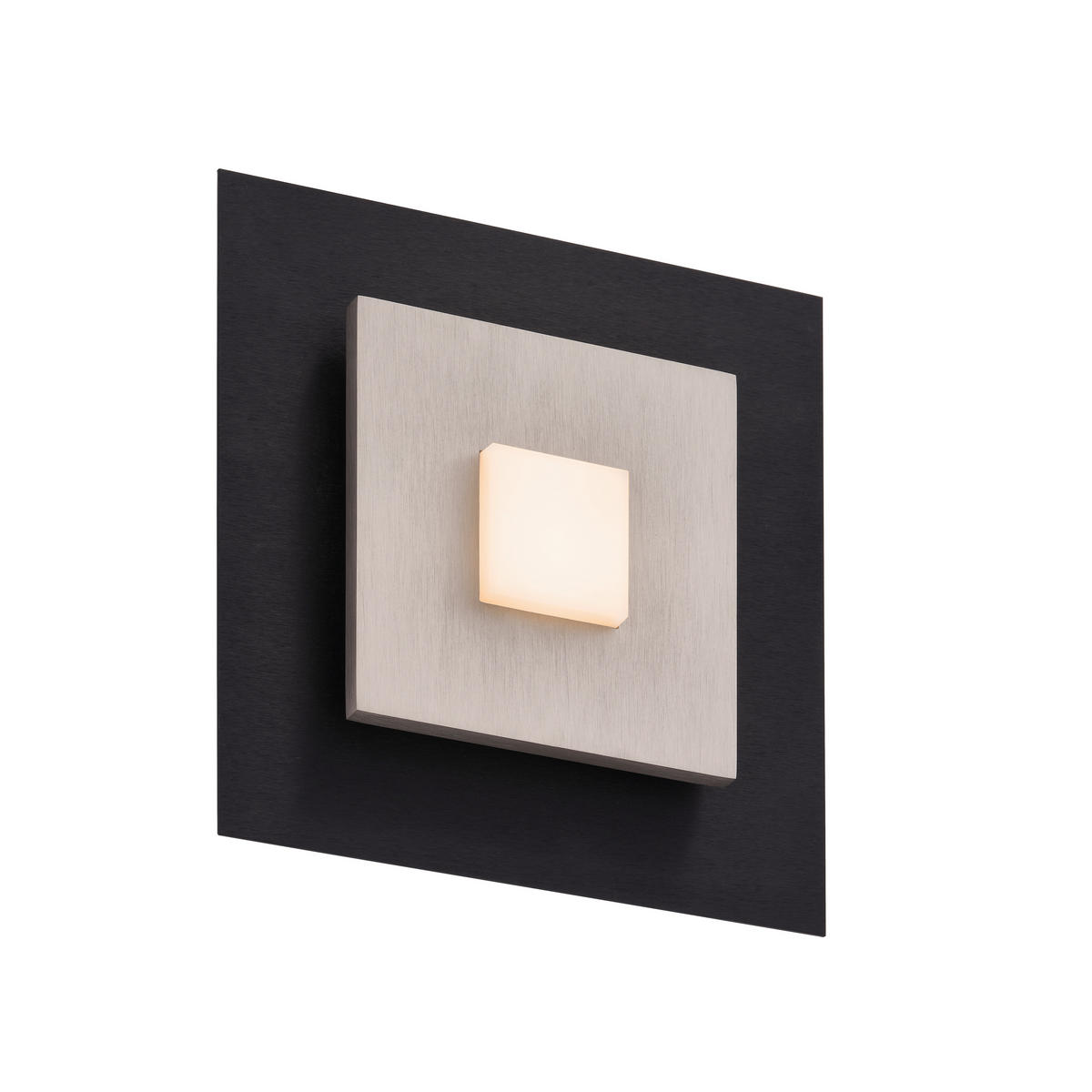 LED-WANDLEUCHTE Plano 24/7/24 cm  - Schwarz/Alufarben, Design, Kunststoff/Metall (24/7/24cm) - Grossmann