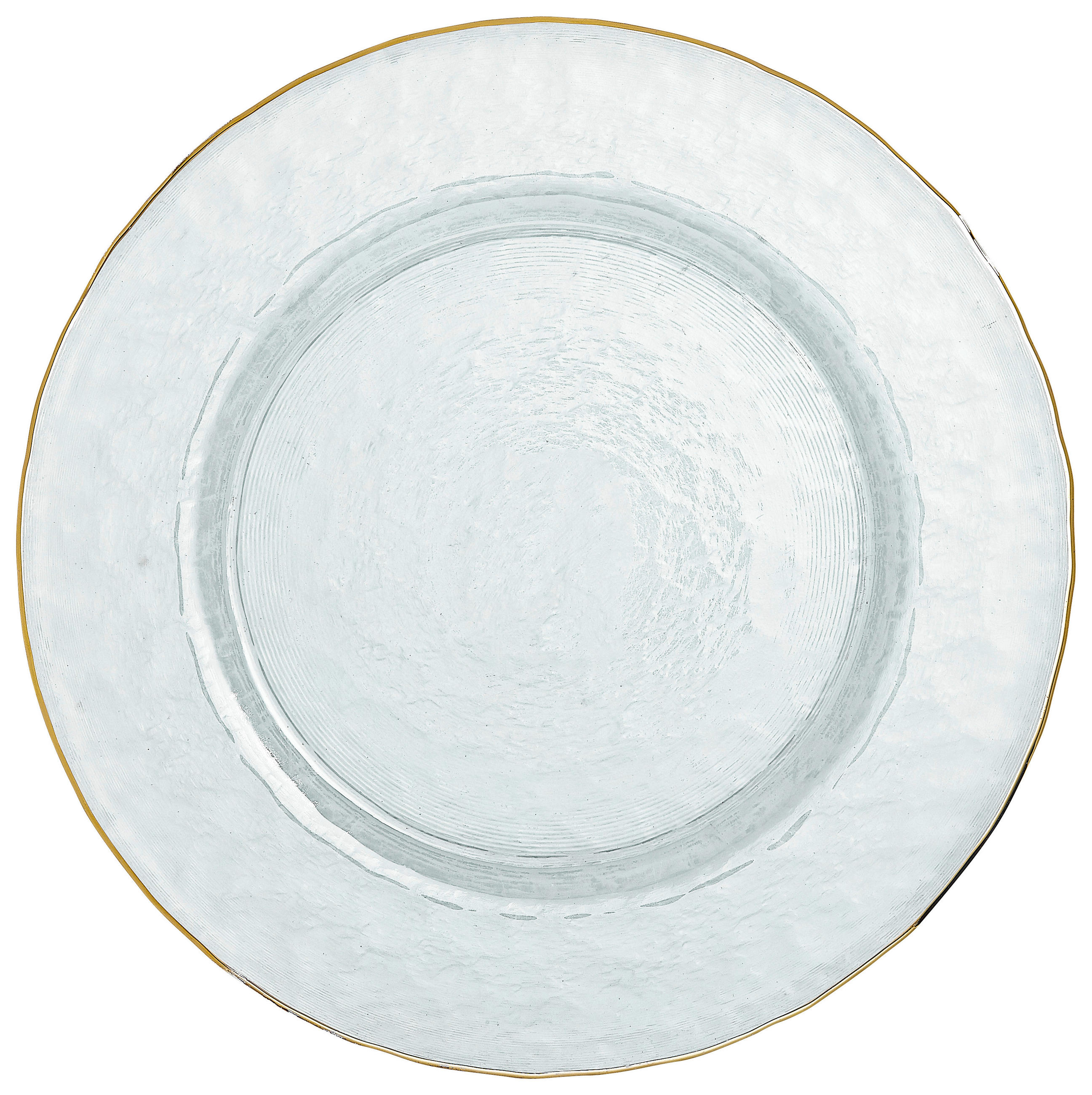 PLATZTELLER Glas  - Transparent/Goldfarben, Trend, Glas (32cm) - Novel