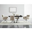 STUHL - Taupe/Edelstahlfarben, Design, Textil/Metall (51,5/89,5/65cm) - Novel