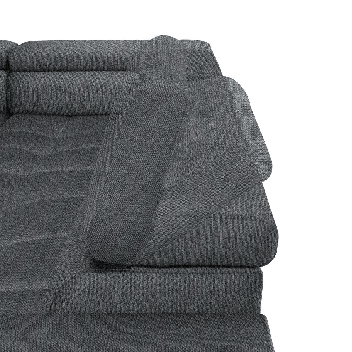 ECKSOFA in Webstoff Dunkelgrau  216/300 cm  - Dunkelgrau/Schwarz, Design, Textil/Metall (216/300cm) - Welnova