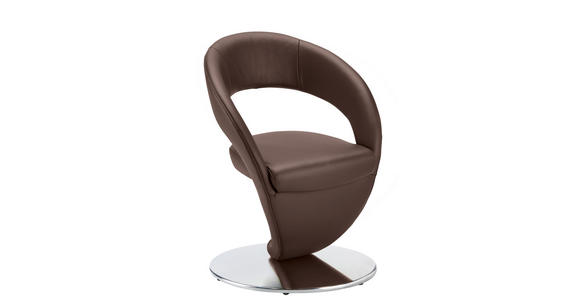 STUHL in Stahl Mikrofaser Metall, Textil - Edelstahlfarben/Braun, Design, Textil/Metall (62/86/61cm) - Moderano