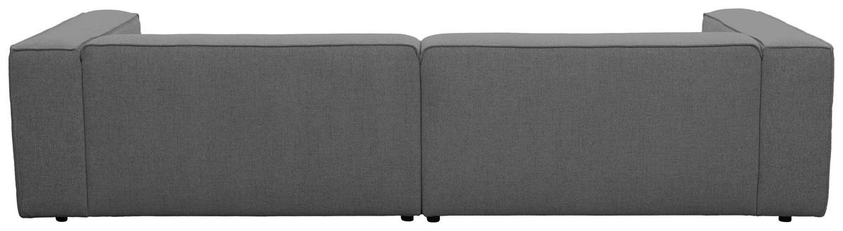 ECKSOFA Grau Chenille Rücken echt  - Schwarz/Grau, MODERN, Kunststoff/Textil (185/296cm) - Hom`in