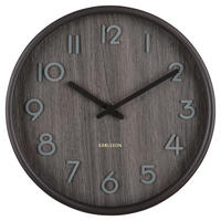 WANDUHR  Grau  - Grau, Basics, Holz (22/22/4,5cm) - Karlsson