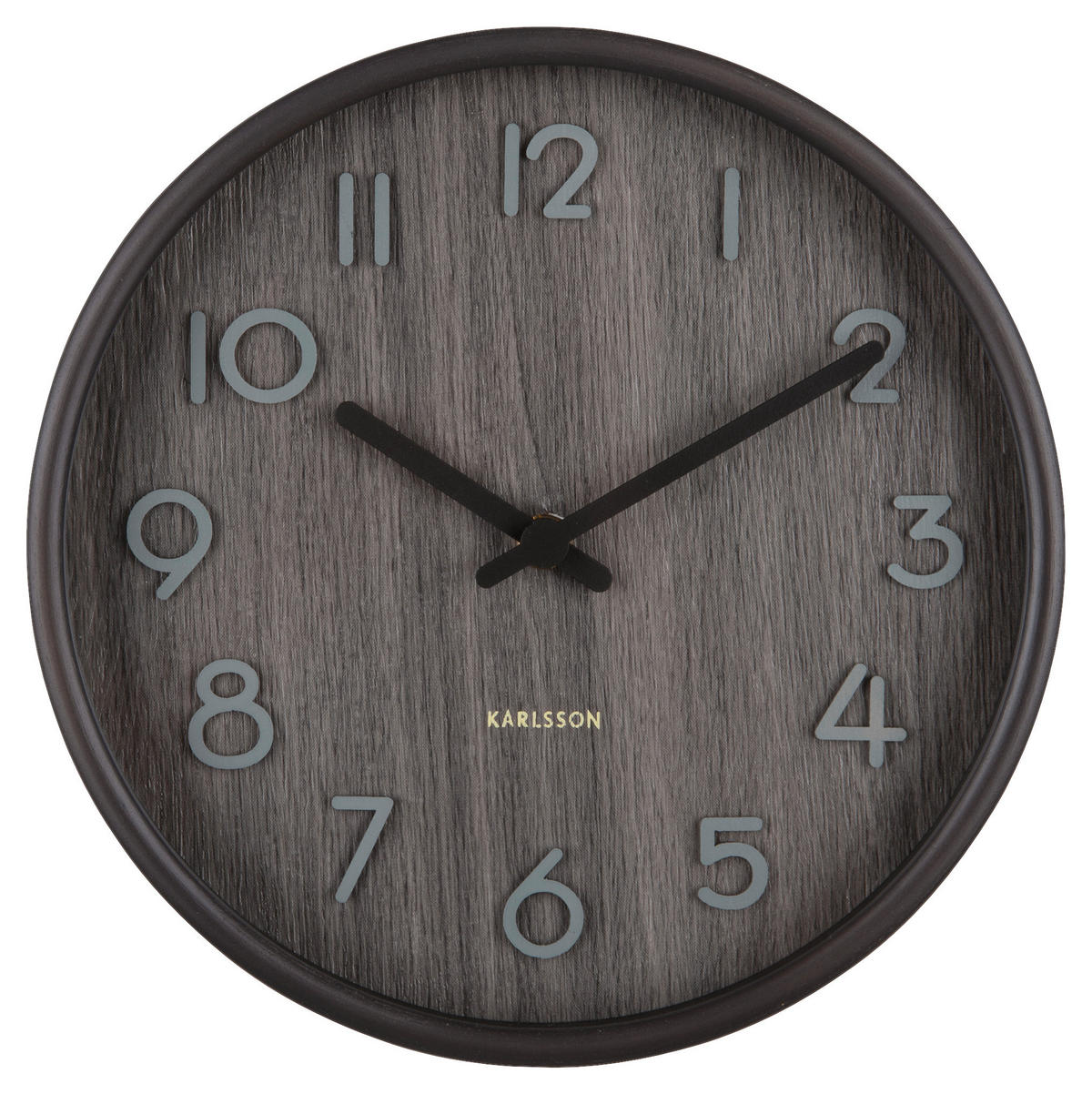 WANDUHR  Grau  - Grau, Basics, Holz (22/22/4,5cm) - Karlsson