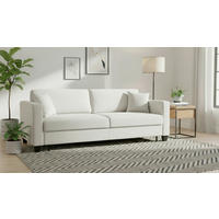 SCHLAFSOFA NOLA in Leinenoptik Beige  - Beige/Schwarz, Design, Holz/Textil (220,5/86/96cm) - Livetastic