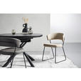 STUHL - Taupe/Schwarz, Design, Textil/Metall (56,5/77/58cm) - Novel