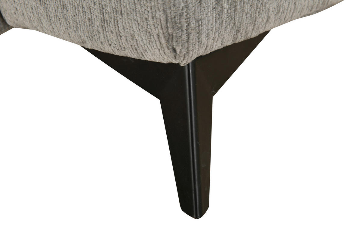ECKSOFA inkl. Funktionen Dunkelgrau Chenille Kopfteilverstellung, Sitzvorzug  - Dunkelgrau/Schwarz, Design, Textil/Metall (214/293cm) - Xora