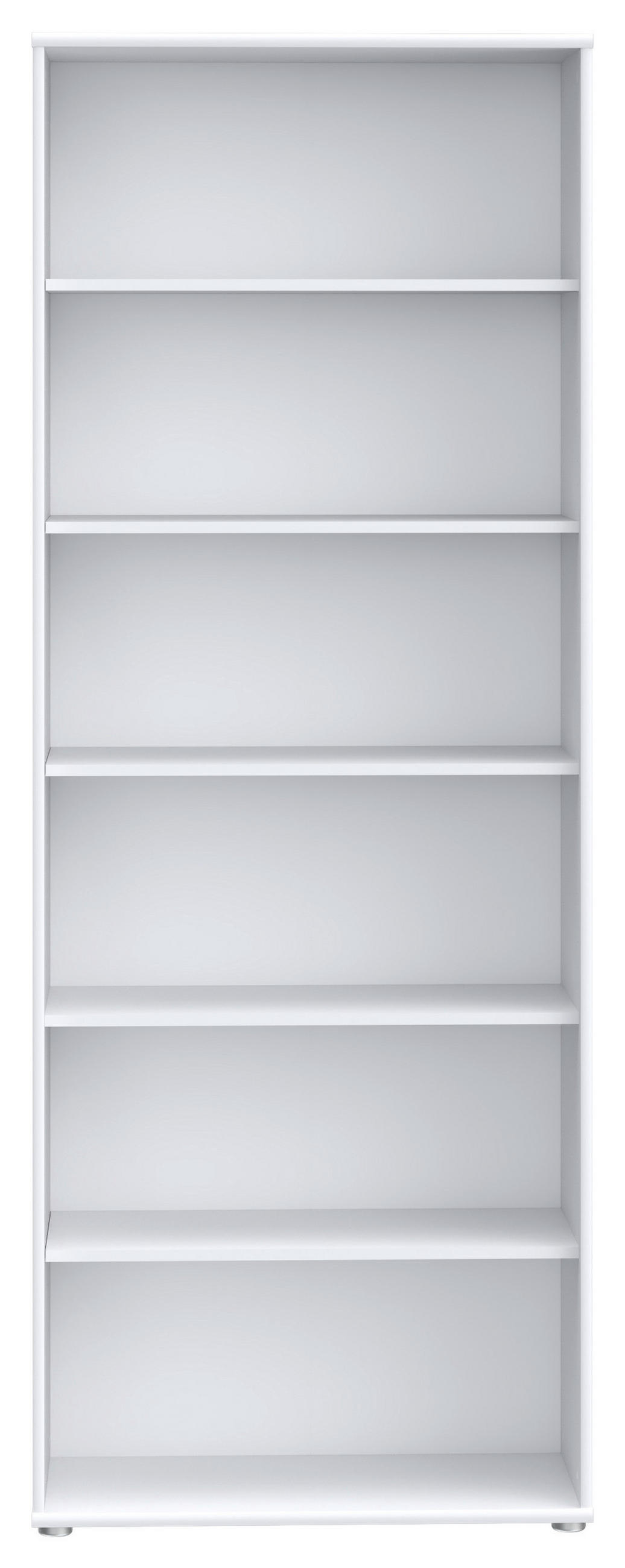 REGAL  73,7/197,5/34,8 cm Weiss  - Weiss/Alufarben, Design, Holzwerkstoff (73,7/197,5/34,8cm)