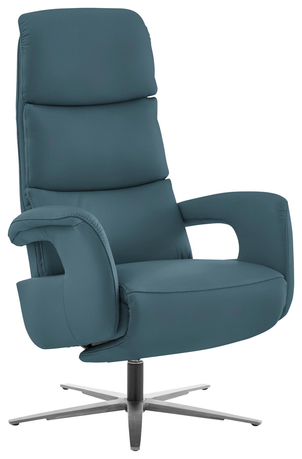 RELAXSESSEL Leder Blau  - Blau/Edelstahlfarben, Design, Leder/Metall (76/119/86cm) - Dieter Knoll