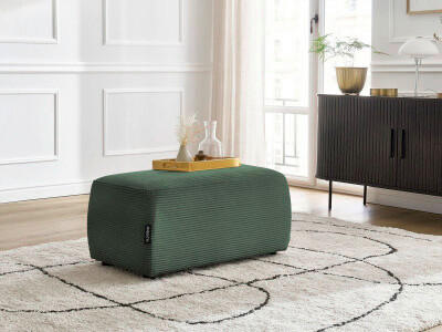 HOCKER ATILLA Cord Dunkelgrün  - Dunkelgrün/Schwarz, MODERN, Kunststoff/Textil (92/44/48cm)