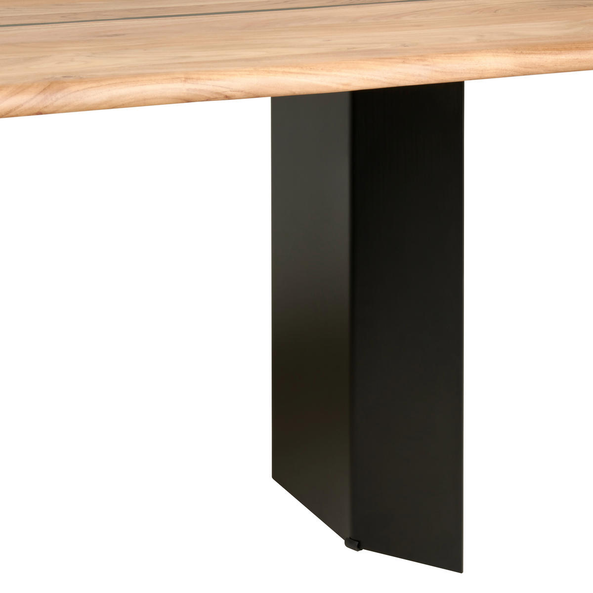 ESSTISCH in Holz, Metall  - Schwarz/Akaziefarben, MODERN, Holz/Metall (200/76/100cm) - Livetastic