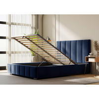 POLSTERBETT Lattenrost, Bettkasten 180/200 cm  in Blau  - Blau/Schwarz, Design, Holz/Kunststoff (180/200cm) - Boxxx