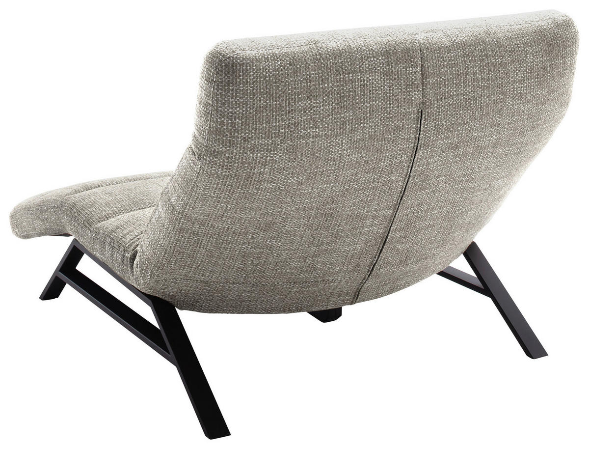 RELAXLIEGE Chenille Hellgrau  - Hellgrau/Schwarz, Design, Textil/Metall (120/54-113/158-198cm) - Pure Home Lifestyle