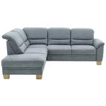 ECKSOFA in Mikrofaser Blau  224/254 cm  - Wildeiche/Blau, KONVENTIONELL, Holz/Textil (224/254cm) - Carryhome