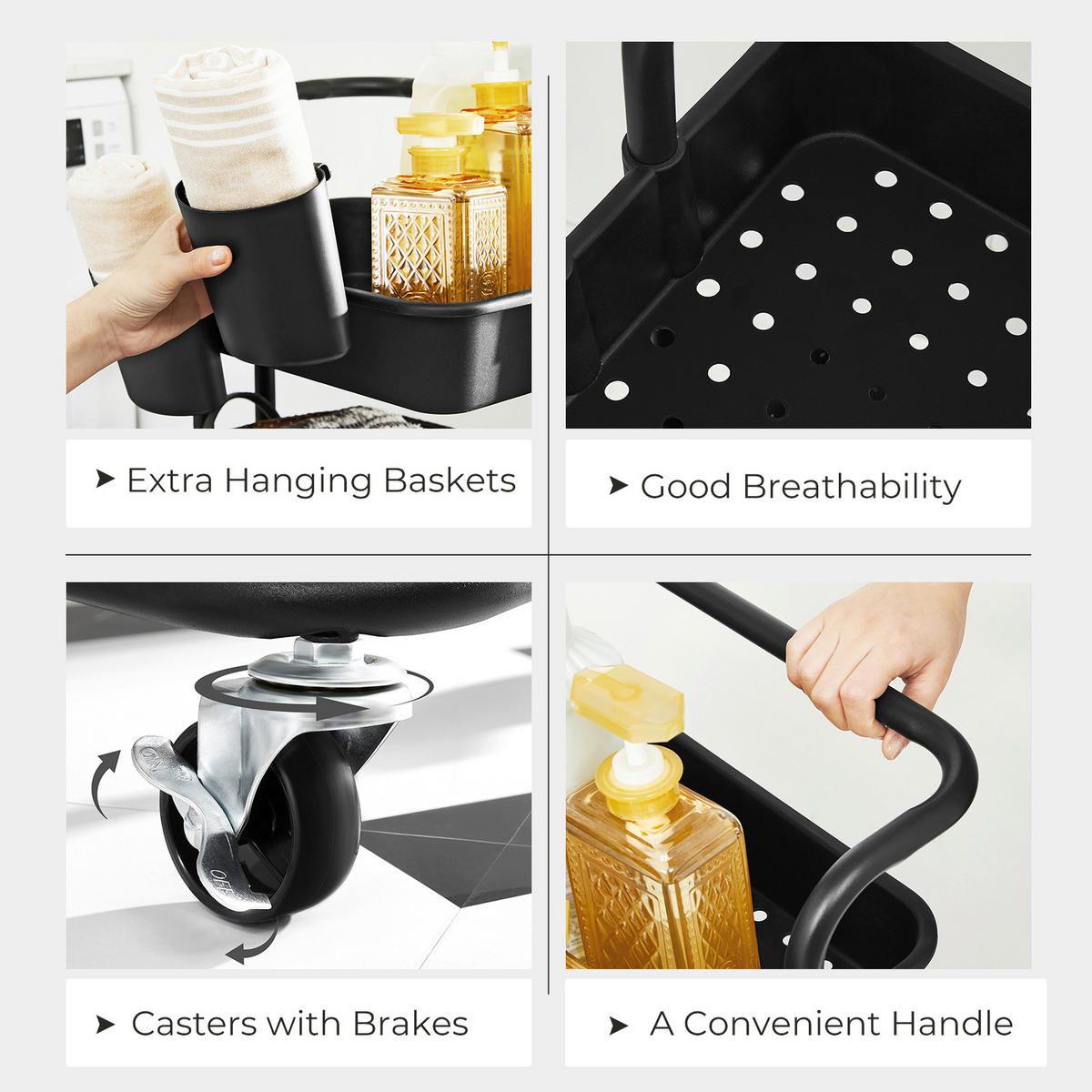 ALLZWECKWAGEN in Schwarz  - Schwarz, Basics, Metall (41,6/33,5/86,3cm) - Boxxx