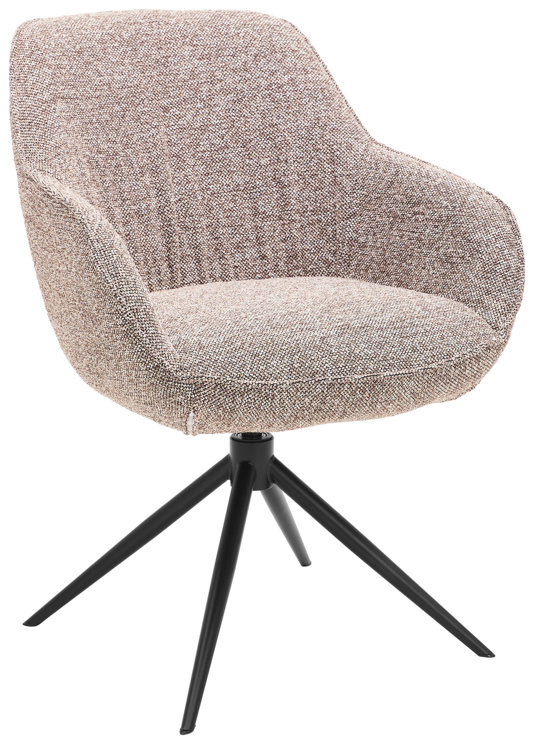 ARMLEHNSTUHL  in Eisen Leinenoptik  - Schwarz/Braun, Design, Textil/Metall (64/84/61cm) - Novel