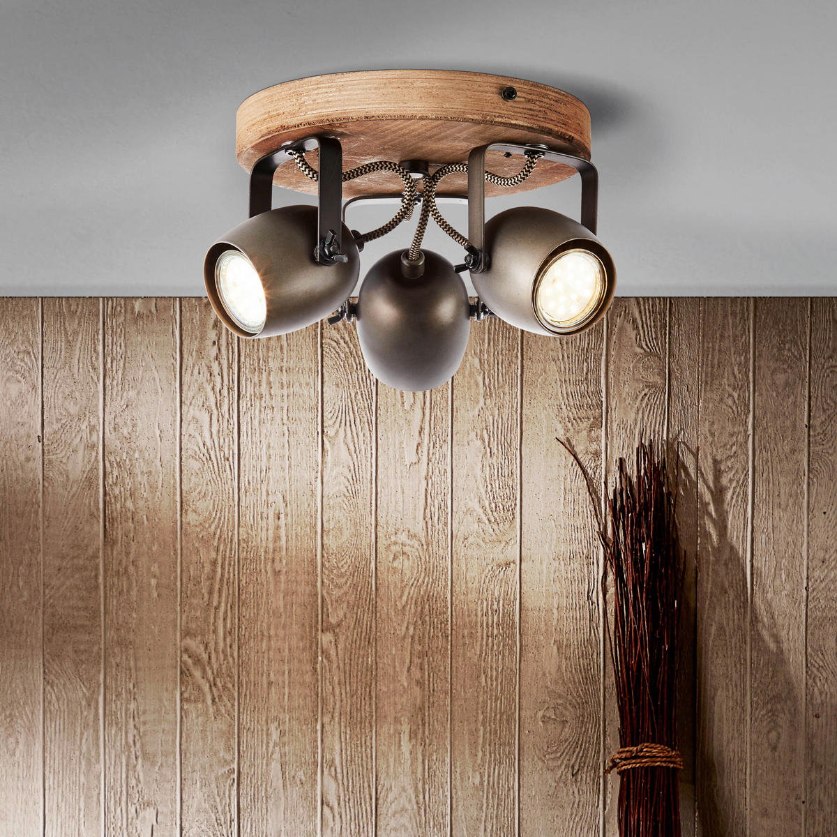 STRAHLER - Schwarz, Design, Holz/Metall (26/14cm) - Brilliant