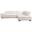 ECKSOFA in Cord Creme  - Creme/Schwarz, Design, Textil/Metall (313/242cm) - Xora