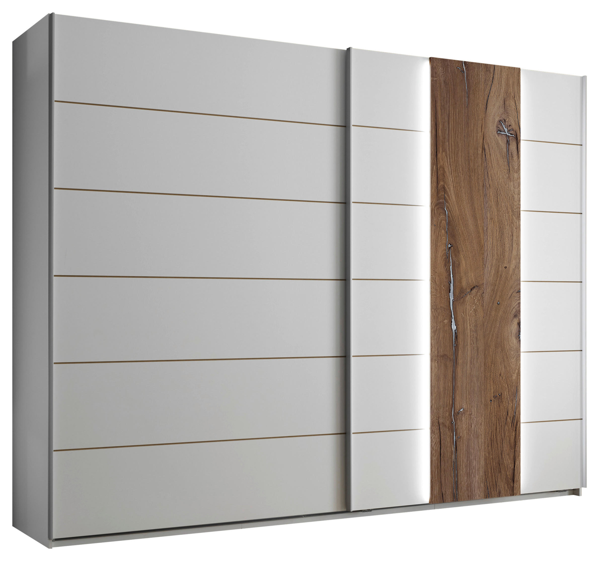 ORMAR ZA ODEĆU bela, boja hrasta  270/210/60 cm  - boja aluminijuma/boja hrasta, Moderno, metal/pločasti materijal (270/210/60cm) - Carryhome