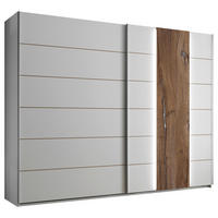 ORMAR ZA ODEĆU bela, boja hrasta  270/210/60 cm  - boja aluminijuma/boja hrasta, Moderno, metal/pločasti materijal (270/210/60cm) - Carryhome