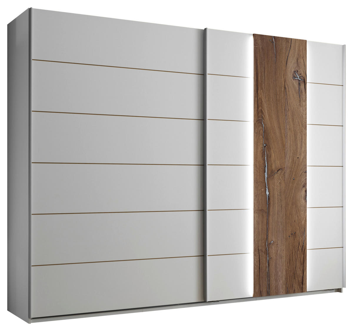 ORMAR ZA ODEĆU bela, boja hrasta  270/210/60 cm  - boja aluminijuma/boja hrasta, Moderno, metal/pločasti materijal (270/210/60cm) - Carryhome