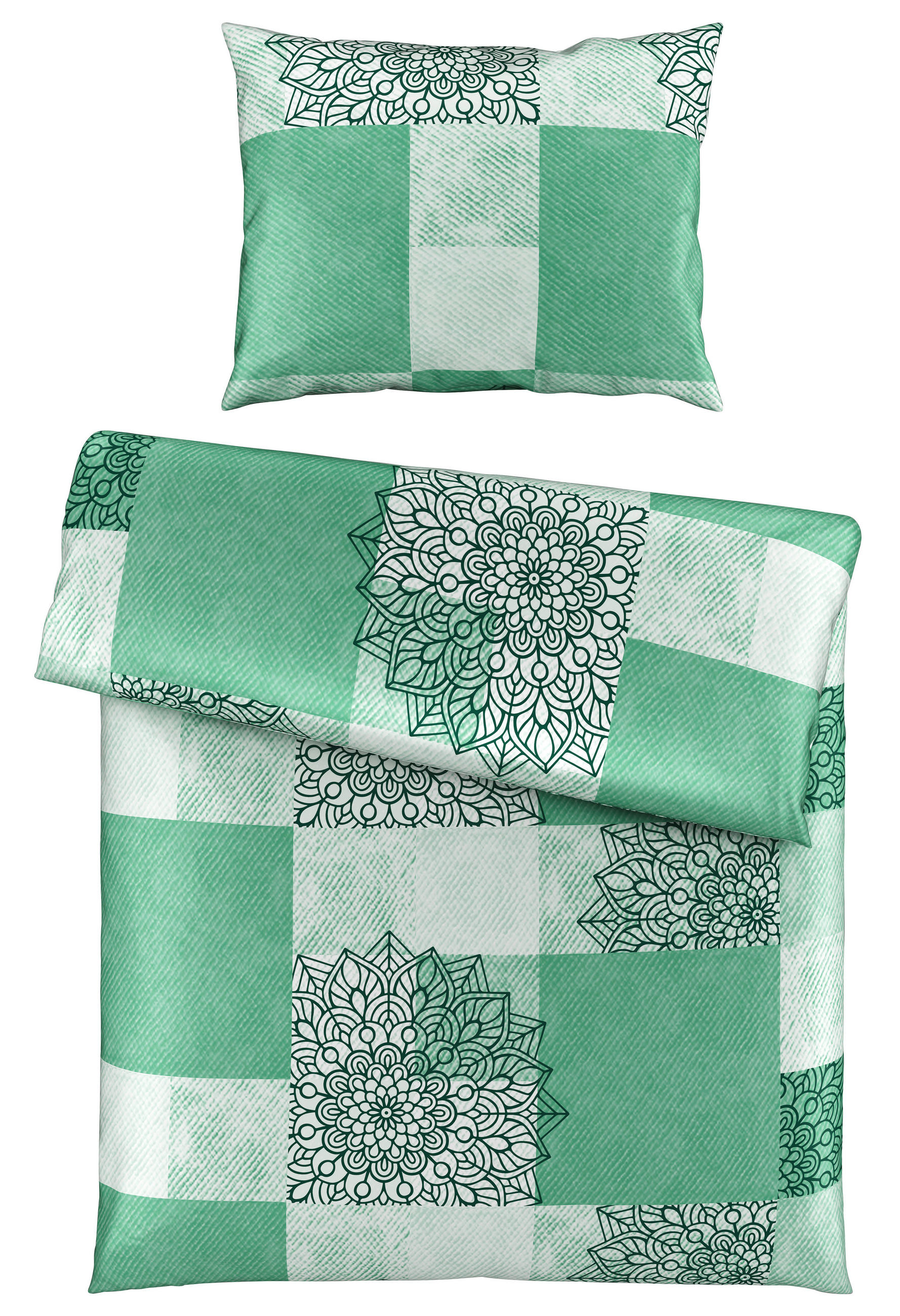 BETTWÄSCHE KALIO Satin 140/200 cm  - Grün, Design, Textil (140/200cm) - Esposa